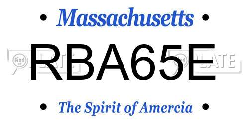 RBA65E Massachusetts License Plate