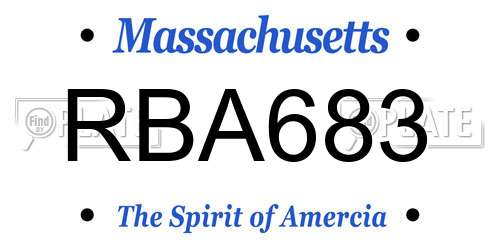RBA683 Massachusetts License Plate