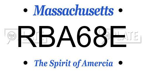 RBA68E Massachusetts License Plate
