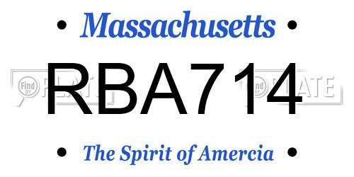 RBA714 Massachusetts License Plate