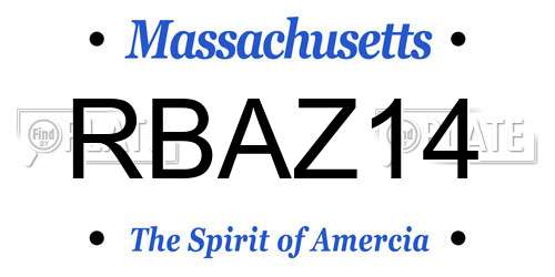 RBAZ14 Massachusetts License Plate