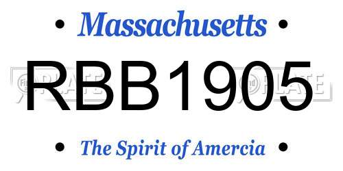 RBB1905 Massachusetts License Plate