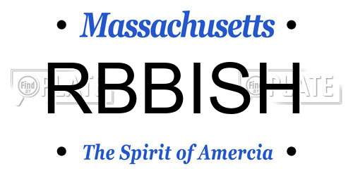 RBBISH Massachusetts License Plate