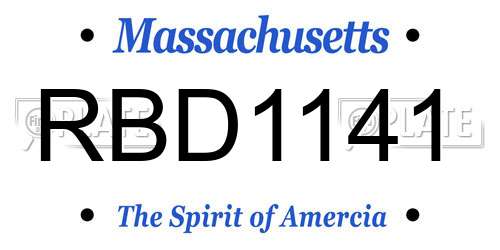 RBD1141 Massachusetts License Plate