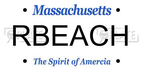 RBEACH Massachusetts License Plate