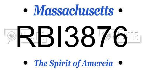 RBI3876 Massachusetts License Plate
