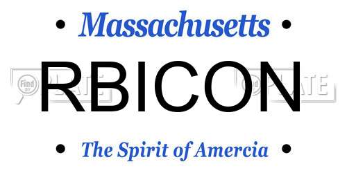 RBICON Massachusetts License Plate