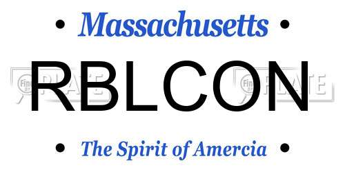 RBLCON Massachusetts License Plate