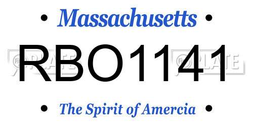 RBO1141 Massachusetts License Plate