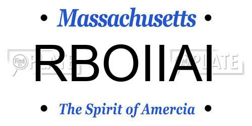 RBOIIAI Massachusetts License Plate