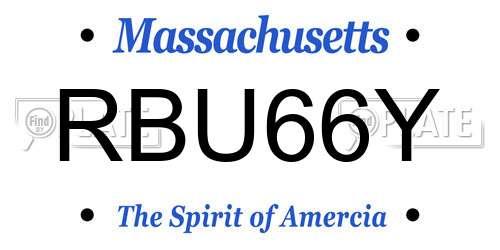 RBU66Y Massachusetts License Plate