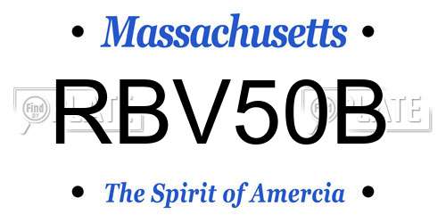 RBV50B Massachusetts License Plate