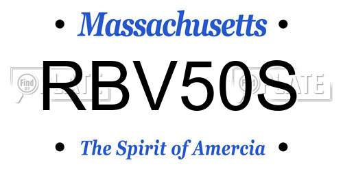 RBV50S Massachusetts License Plate