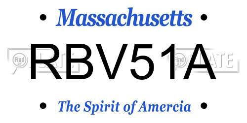 RBV51A Massachusetts License Plate