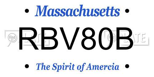 RBV80B Massachusetts License Plate