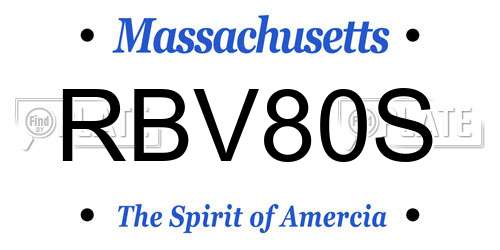 RBV80S Massachusetts License Plate