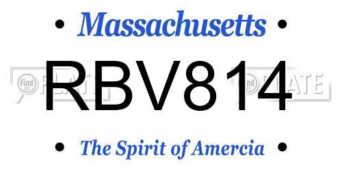 RBV814 Massachusetts License Plate