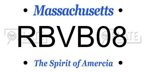 RBVB08 Massachusetts License Plate