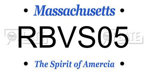 RBVS05 Massachusetts License Plate