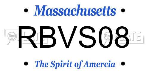 RBVS08 Massachusetts License Plate
