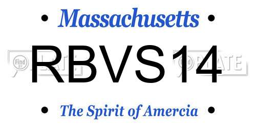 RBVS14 Massachusetts License Plate