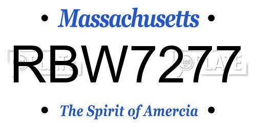 RBW7277 Massachusetts License Plate