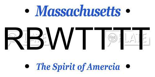 RBWTTTT Massachusetts License Plate