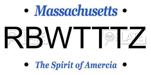 RBWTTTZ Massachusetts License Plate