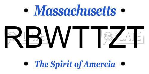 RBWTTZT Massachusetts License Plate
