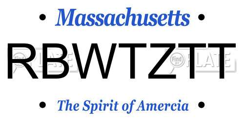 RBWTZTT Massachusetts License Plate