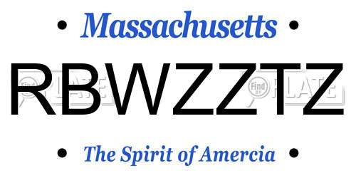 RBWZZTZ Massachusetts License Plate