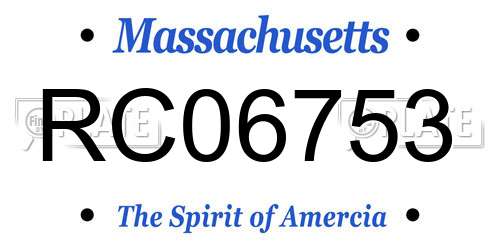 RC06753 Massachusetts License Plate