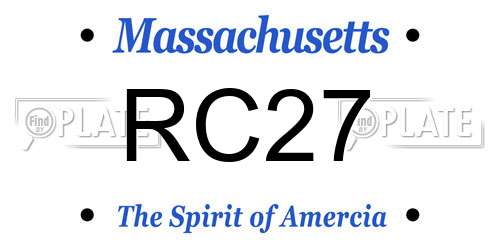 RC27 Massachusetts License Plate