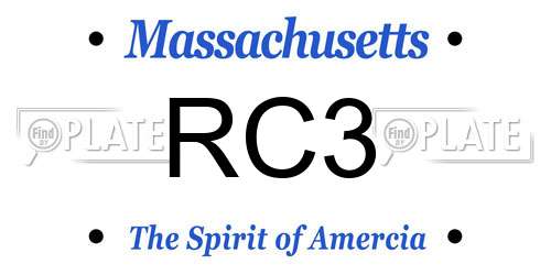 RC3 Massachusetts License Plate