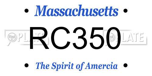 RC350 Massachusetts License Plate