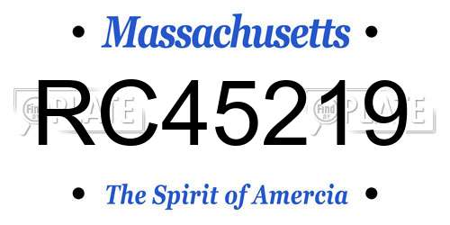 RC45219 Massachusetts License Plate