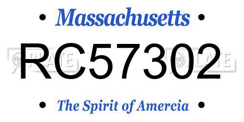 RC57302 Massachusetts License Plate