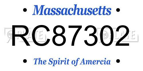 RC87302 Massachusetts License Plate