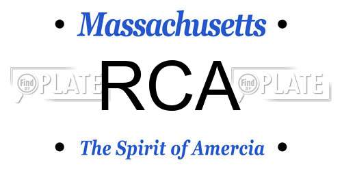 RCA Massachusetts License Plate