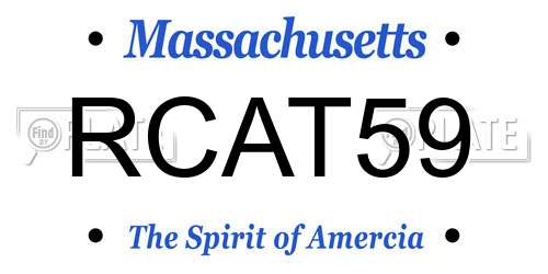 RCAT59 Massachusetts License Plate