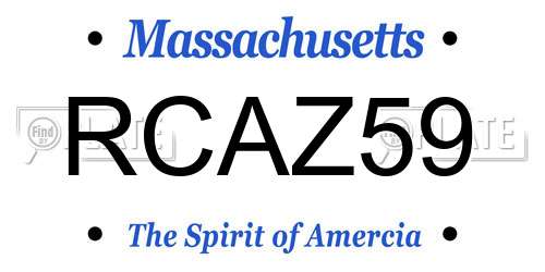 RCAZ59 Massachusetts License Plate