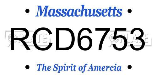 RCD6753 Massachusetts License Plate