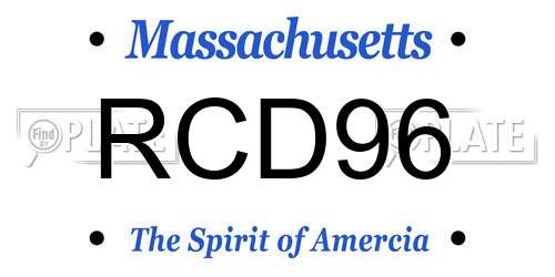 RCD96 Massachusetts License Plate