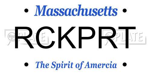 RCKPRT Massachusetts License Plate