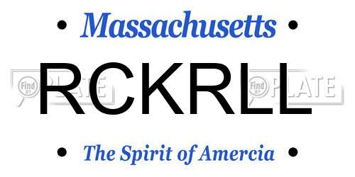 RCKRLL Massachusetts License Plate