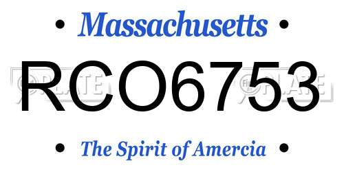 RCO6753 Massachusetts License Plate