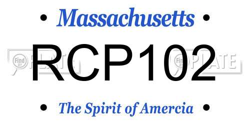 RCP102 Massachusetts License Plate