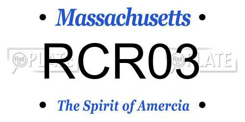 RCR03 Massachusetts License Plate