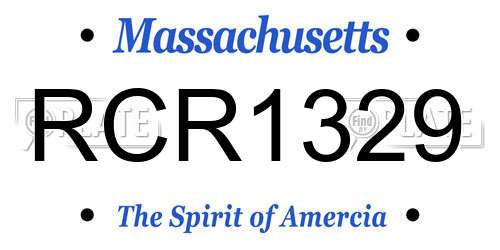 RCR1329 Massachusetts License Plate