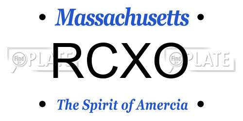 RCXO Massachusetts License Plate
